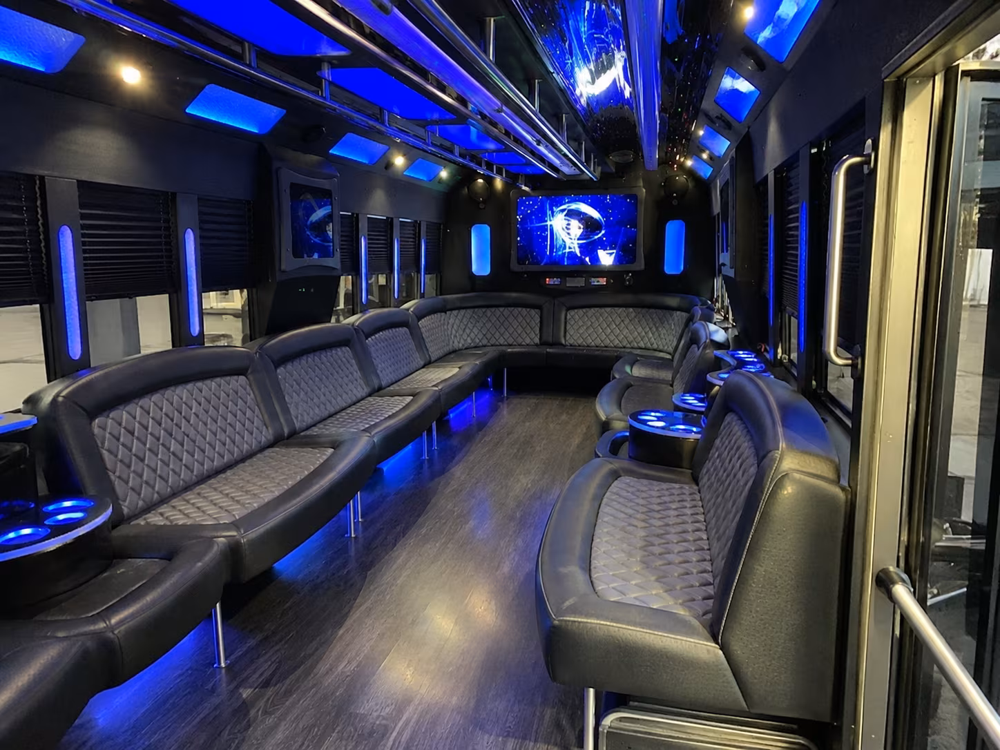 parma 28 passenger party bus interior