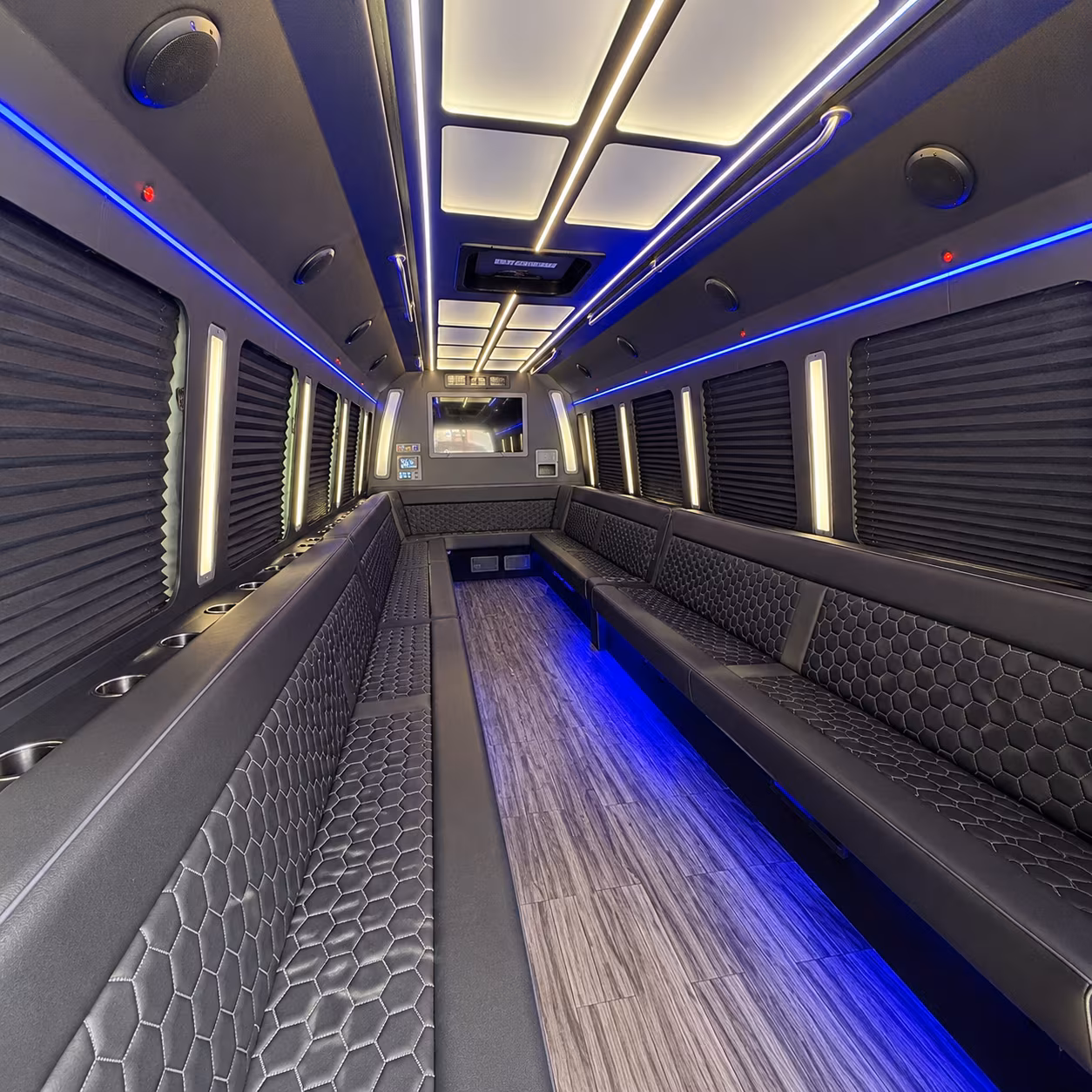 parma 30 passenger party bus interior