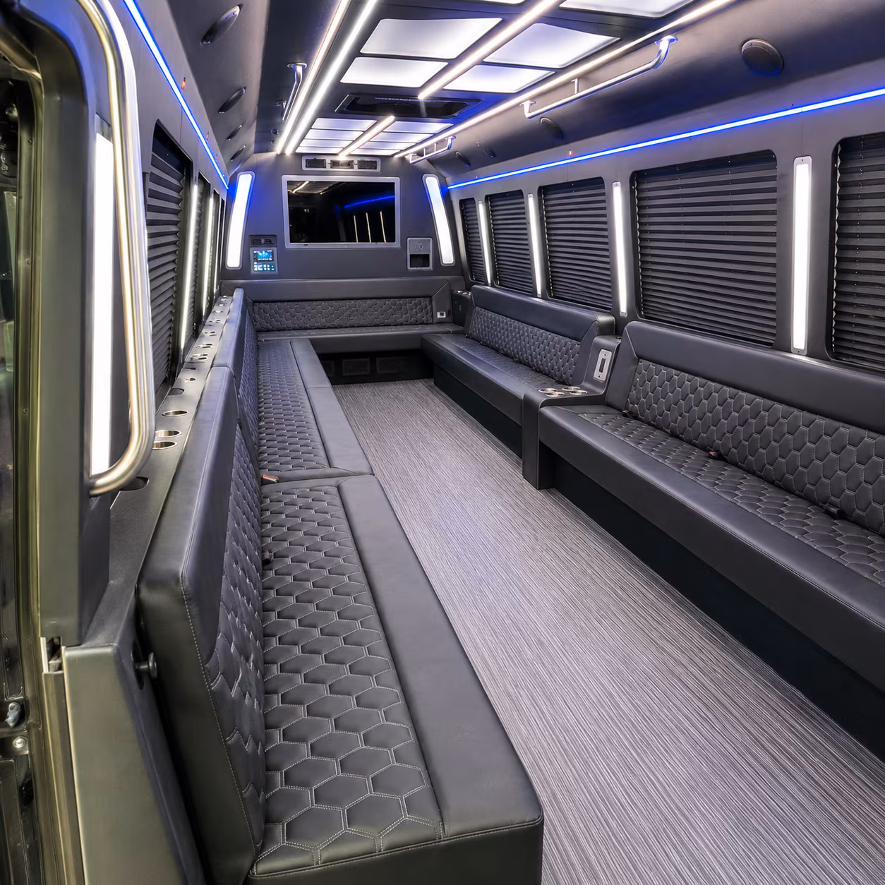 parma 40 passenger party bus interior