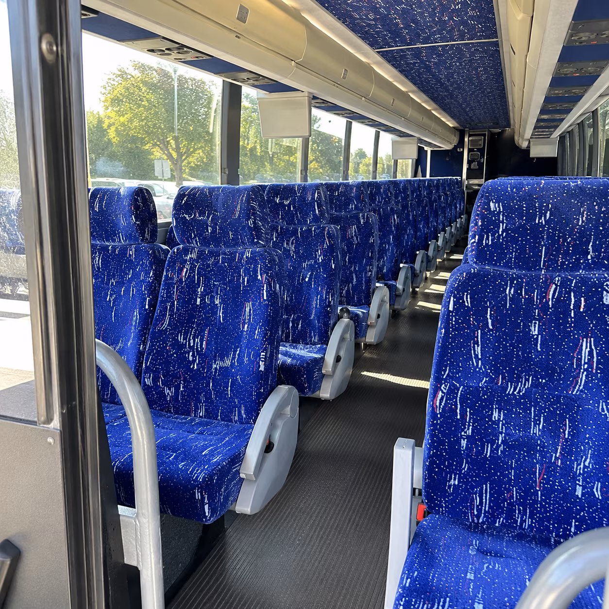 parma 50 passenger charter bus inside